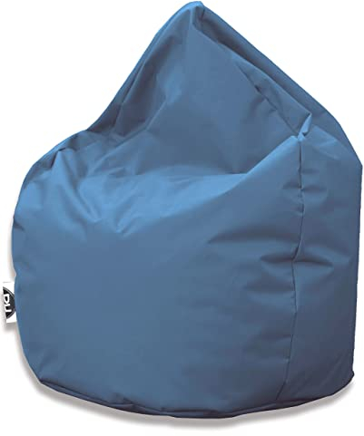 PATCH HOME Sitzsack XL Tropfenform - Blaugrau - Indoor & Outdoor Beanbag mit Styroporfüllung - Bereits Befüllt - Kinder & Erwachsene - 30 Farben & 3 Größen - Für Kinder und Erwachsene