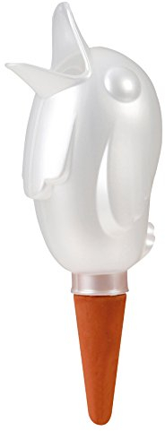 Scheurich Wasserspender Bördy XXL | 3X Champagne | 1000 ml Füllmenge | Bewässerungskugel klein mit Ton Fuß | Wasserspender Pflanzen und Blumen Terrakotta Stiel