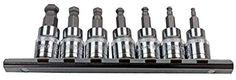 US Pro Ball End Allen Hex Key Bit Set 3/8'' Drive Socket Set 7pce 3mm - 10mm