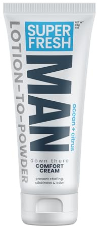 Super Fresh Ball Deodorant for Men by SweatBlock | Prevent Sweaty Man Parts & Odor (Balls, Butt and Groin) | Talc-Free | Lotion-to-Powder, No Mess, Quick-Dry Formula | 4 fl oz Tube