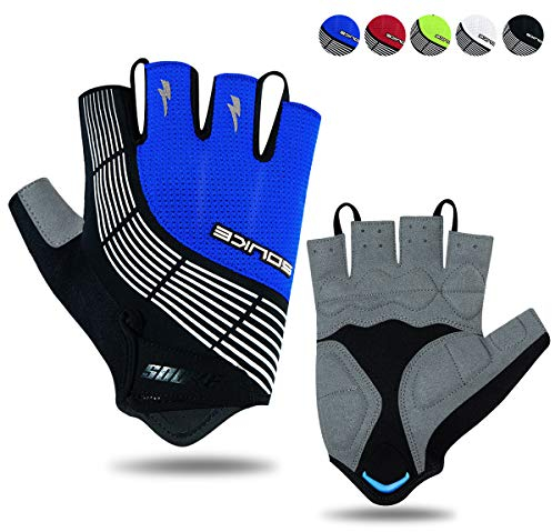 Souke Sports Fahrradhandschuhe Halbfinger Herren Damen Gel Stoßdämpfung Fitness Handschuhe Atmungsaktiv Anti-Rutsch Radhandschuhe