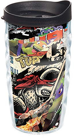 Tervis Doppelwandiger Trinkbecher aus Nickelodeon, hergestellt in den USA, Teenage Mutant Ninja Turtles, hält Getränke kalt und heiß, gewellt, Collage