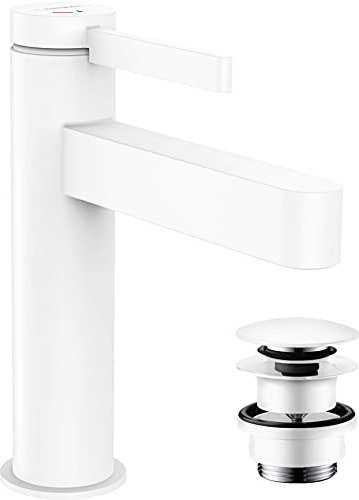 hansgrohe Finoris 1-grepps tvättställsblandare 110 CoolStart med push-open ventil Matt vit, 76024700