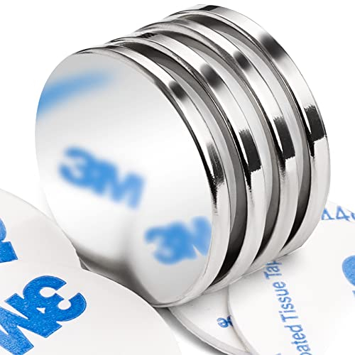FINDMAG 4 Pack Magnets, Neodymium Magnets, Strong Magnet with Double-Sided Adhesive, Permanent Rare Earth Fridge Magnet for Whiteboards, Building, Tools