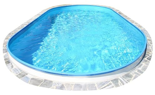 Poolprofi Stahlwandbecken Rhodos oval 3,20m x 6,00m x 1,20m Einzelbecken Folie 0,6mm blau