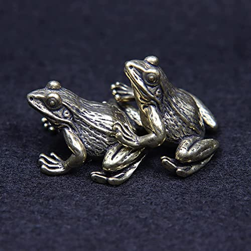 AMUCK Messing-Blumenhaut-Frosch, kleine Statue, Desktop-Ornamente, Tee, Haustiere, Geschenke, solide, antike Sammlung, niedliche Tierfiguren, Dekorationen