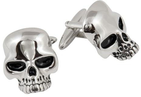 Manschettenknöpfe Totenkopf-Silber