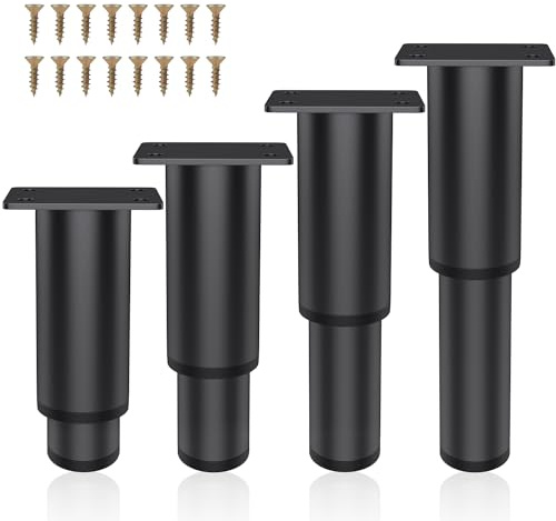 Cevikno 4 Stück Möbelfüße Verstellbar Sofafuß Möbelbeine Höhe: 80mm (+50mm) Chrauben inklusive Hochwertige Schrankfüsse für individuelle DIY-Möbel