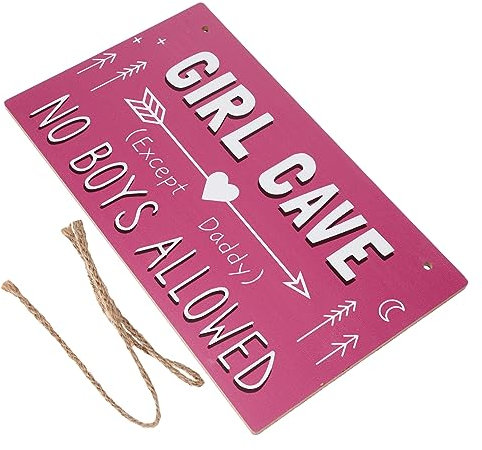 Zerodeko Girl Bedroom Wooden Doorplate Wall Sign 26x15x0.5cm Hanging Door Sign Girls Room Decoration Teenagers Bedroom Wall Plaque