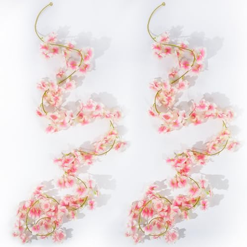 JETOHIX 2 flores artificiales de cerezo de 71 pulgadas, 135 cabezas de flores de cerezo artificiales de seda para boda, arco de fiesta, hogar, jardín, decoración de pared