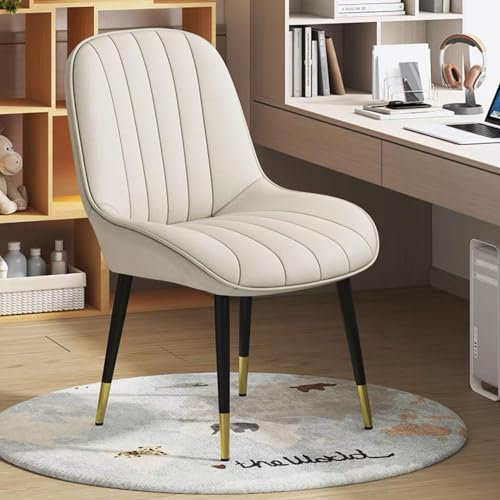 ZCFLWR Esszimmerstuhl Küchenstuhl Gepolsterter Wohnzimmerstuhl mit hoher Rückenlehne, Metallbeinen, Ergonomischer Loungesessel, Bürostuhl, Frisierstuhl, Kunstleder, Drehbar