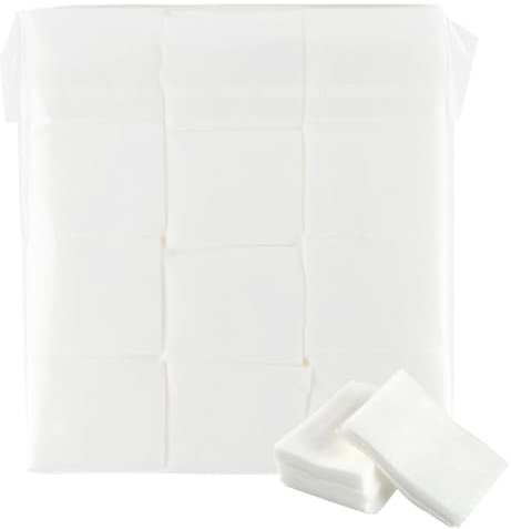 Lot de 1200 tampons en coton non tissés carrés doux et fins non pelucheux pour le visage - Lingettes cosmétiques jetables pour démaquillant, vernis à ongles