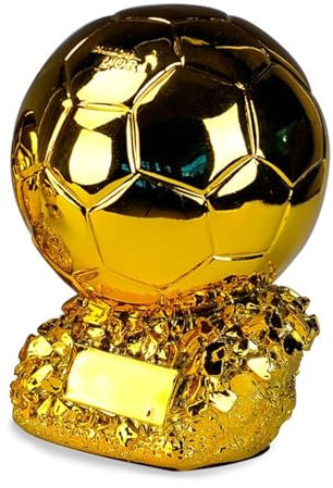 SUSANMAISON Goldener Ballon, Fußballmeisterschaft, Preistrophäe, personalisierbar, Spielerpreis, Fußball-Nachbildung, Fan, Sammlerstück, Geburtstagsgeschenk, 15 cm
