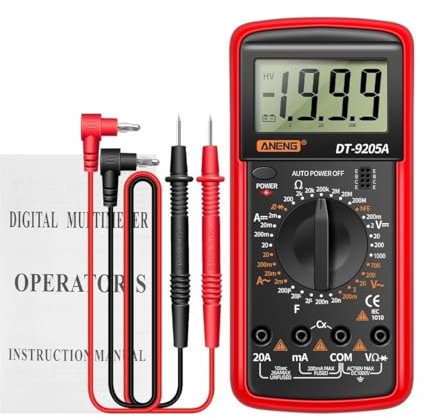 Multimètre numérique professionnel DT9205A, testeur de tension de Transistor AC/DC, électrique NCV True RMS, multimètre analogique à plage automatique(DT9205A blue pro)