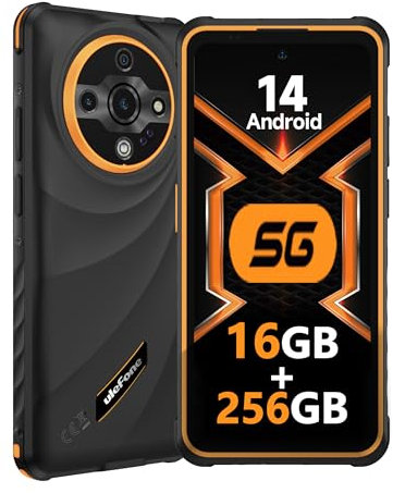 Ulefone Armor X31 Pro 5G Rugged Smartphones, 256GB ROM+2TB, 120Hz 6.56, 64MP+25MP Night Vision, Upgradeble to Android 15, 6050mAh Waterproof Dual SIM Free Unlocked Mobile Phones 3-Card Slot Orange