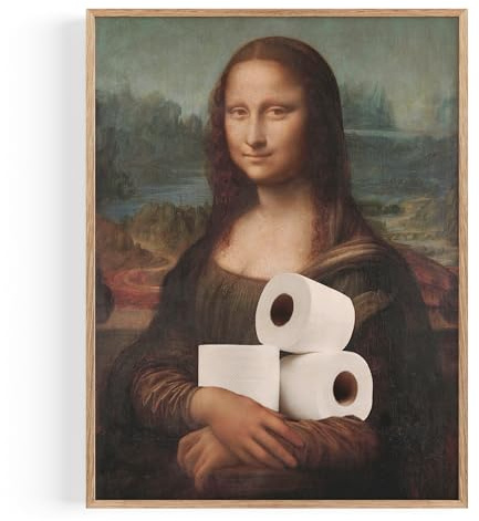 OHBIMBA® Cuadro Baño Laminas Decorativas Pared Lavabo Para cuadros decorativos Poster y lienzos decoracion Bide y WC | Con Marco | Tamaño 30x40cm