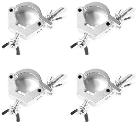 Ruimou 4Pcs Aluminiumlegierung einzelne Schnalle O-Klemmen für 28-35mm /1.1-1 OD Rohr/Rohr Bühne Beleuchtung Klemme, 220 Lbs Tragfähigkeit, Silber