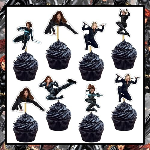 Blck Widw Cupcake Topper – Geburtstagsdekoration.