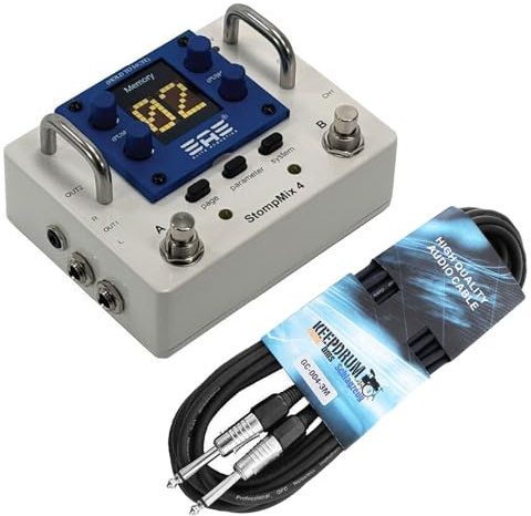 Elite Acoustics Stompmix X4 Digitalmixer Weiss + keepdrum Klinken-Kabel