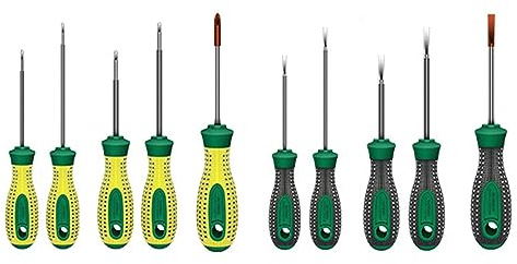 Tournevis de précision en acier allié avec poignée en silicone pour le burin de fixation ou les vis de desserrage