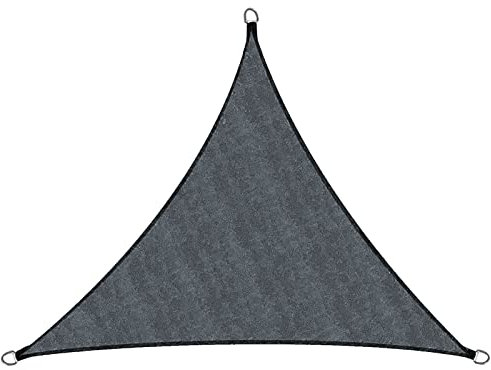 Vela ombreggiante Triangolare 4x4x4m con Corda, Vela ombreggiante Impermeabile con Protezione UV, Telone Parasole Triangolare per Esterni, per Patio, Giardino, Cortile, Antipolvere e antivent
