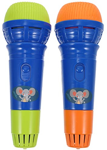 WEKAMOS Microfono Giocattolo per Gioco Immaginativo per Bambini in Plastica 2 Pezzi Colore Casuale Compatto e Adatto alle Mani dei Bambini e Karaoke Natalizio