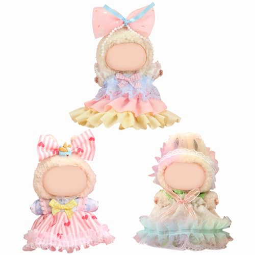 3 Set Puppenbekleidung 17cm Kompatibel mit labubu Kleidung Süße Puppenkleidung（Puppen sind Nicht im Lieferumfang enthalten）