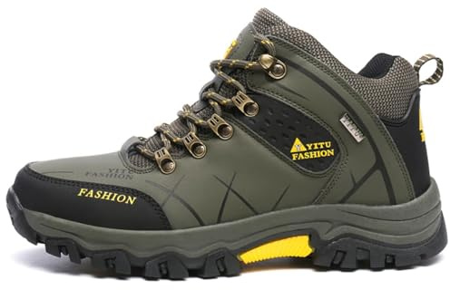 Xuanke - Scarpe da trekking da uomo, impermeabili, scarponcini da donna, scarponcini da escursionismo, scarpe da escursionismo da uomo, scarpe da montagna comode e leggere per il campeggio, verde, 46
