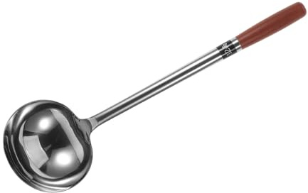 FONDOTIN Stainless Steel Long Handle Cooking Spoon Large Soup Ladle Versatile Kitchen Tool Dishwasher Safe for Commercial and Home Use