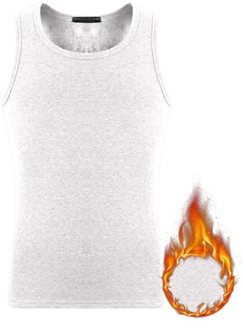 Maskjuwio Maillot de corps thermique pour homme - Gilet d'hiver chaud sans manches - En polaire - Gilet thermique - Débardeur pour la salle de sport - En velours - Coupe confortable - Gilet thermique