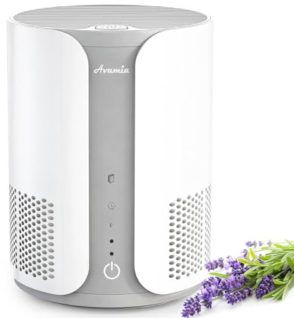 Avamia Air Purifier for Bedroom Home, H13 HEPA Filter with Aromatherapy Diffuser, 3 Speed Modes, Quiet 22dB Air Cleaner for Smoke, pollen, Pet dander and hair, White