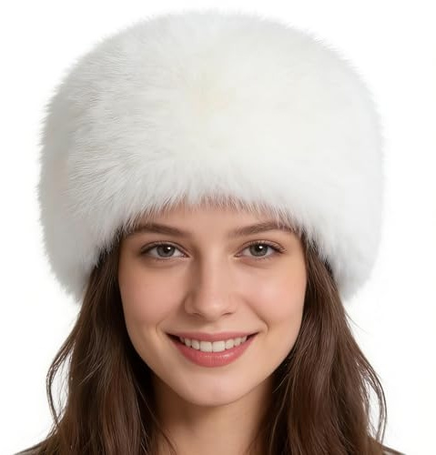 Ghazni Winter Faux Fur Fuzzy Grey Bucket Hat Fluffy Warm Hat for Women Men