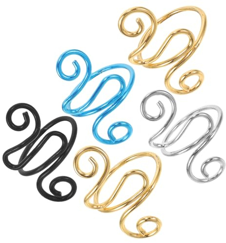 Cabilock 5pezzi Ganci per Uncinetto Regolabili in Resistente Anelli per Uncinetto per Dita Antiscivolo Supporti per Maglia e Pratici per Mantenere la Tensione del Filo Colore Casuale
