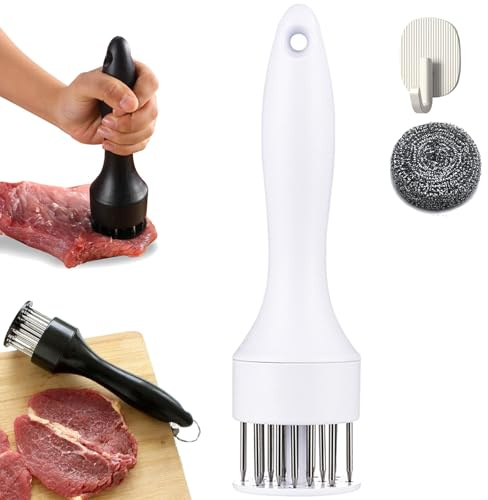 Meat Tenderizer, 48 Stainless Steel Ultra Sharp Needle Blades Meat Tenderiser Tool for Steak, Beef, Poultry, Professional Kitchen Cooking Gadgets for Faster Marinating & BBQ (B-02)