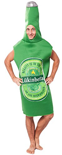 EraSpooky Unisex Flaschenkostüm Overall Flasche Anzug Kostüm Bierflasche
