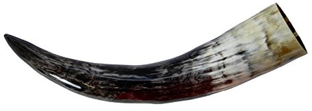 Maskworld Trinkhorn LARP Zubehör, stilechtes Horn für Met, Naturprodukt lebensmittelecht, Wikinger Methorn - (Trinkhorn, 0,3 Liter)