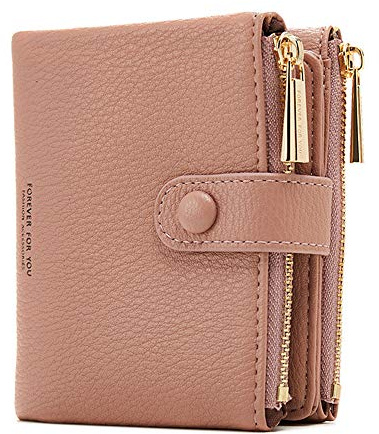 SWECOMZE Damen Geldbörse, PU-Leder-Geldbörse, kleine Geldbörse, Geldbörse für Damen. Rosa