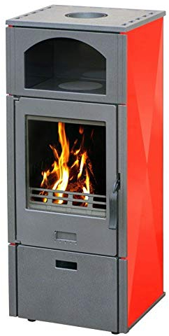 EEK A+ Kaminofen Plamen Laguna rot mit Herdplatte - 8kW