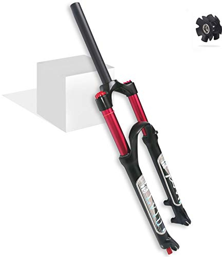 LvTu Air Mountain Bike MTB Front Fork 26 27.5 29 inch 140mm Travel, 1-1/8 Lightweight Disc Brake Bicycle Suspension Fork for 1.5-2.45 Tires (Color : Straight Manual lockout, Size : 27.5)