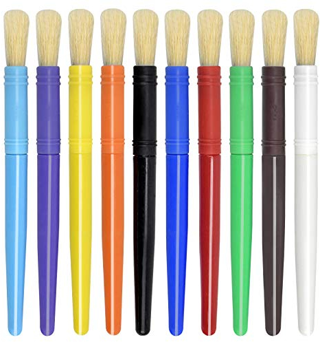 10 Piezas Pinceles para Pintura Niños, Set de Pinceles para Pintar, Kit de Pintura con Cepillos Redondos, Práctica de Acuarela para Principiantes