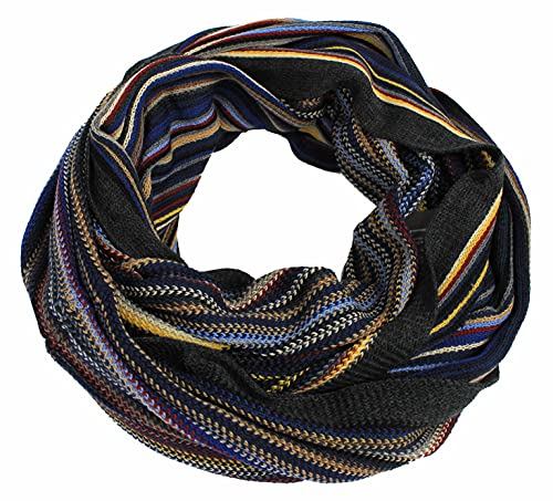 Loopschal XXL Oversize strickschal Wollschal Kuschel weiche bunte-Farbe Streifenmuster