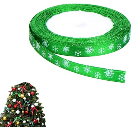 Cinta de Copos de Nieve Navideña 200 mm - Decoración Del Hogar y Árbol de Navidad - Para Embalaje, Tela, Fiesta y Regalo