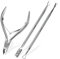 1st Deer Cuticola e ricrescita cuticole, 3 in 1 Professionale Strumenti per Pedicure Manicure, con Pinze Forbici Cuticola Cuticola, Pelle Morta Remover Forchette e Raschietto Unghie