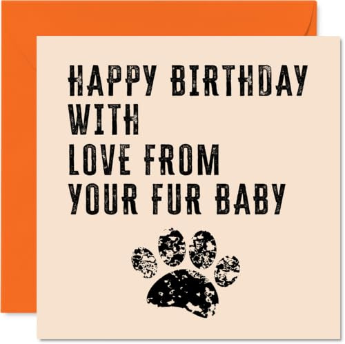 Stuff4 Niedliche Geburtstagskarten Männer und Frauen von der Hundekatze | Love From Your Fur Baby