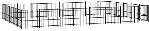 vidaXL Hundgård för utomhusbruk stål 37,64 m², hundgård, valphage, hundinhägnad, hundgårdar, valphagar, hundinhägnader, hundbur, hundburar