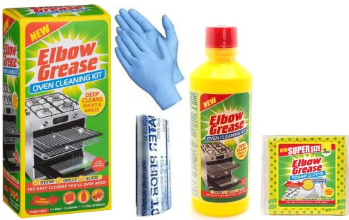 Oven Cleaning Kit | Heavy Duty Oven Cleaner + 1 Pack of Power Cleaning Cloth | Ideal Domestic Ovens and BBQ -500 ML Bottle | Complete Oven cleaning kit with Bags and Gloves