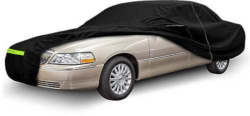 Waterproof Car Cover Replace for 1998-2011 Lincoln Town Car, 210T with Cotton Liner Car Covers with Zipper Door for Snow Rain Sun Dust Protection