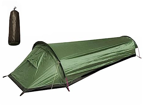 Ichlovdu Schlafsack Zelt Ultraleichtes 0.78kg 1 Mann Campingzelt Zelt 220X50/90/50 X50CM Leicht Rucksack Zelt für Wandern Bergsteigen Camping Klettern und Reisen Wasserdichtem Armee Grün