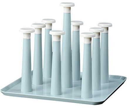 Portabicchieri Portabicchieri in plastica 9 tazze disponibili Tazza da caffè in vetro Albero Cucina Ristorante Multifunzione Stendino per anziani (Azzurro)
