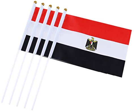 10pcs Small Egypt Flags à la main agitant les drapeaux égypt